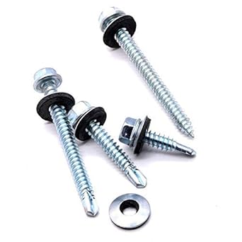 RKGD Stainless Steel SS410 Self Drilling Screw Sheet Metal Tek Screws Driller Roofing Screw (HEX 12 x 25 mm, 50)