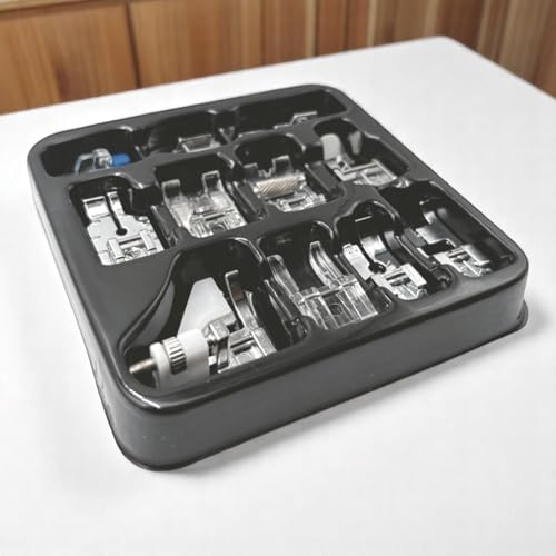 Image of ZENITH 11 Pcs Sewing Machine Presser Feet Accessories Kit, Compatible with Brother, Usha Janome, Singer Low Shank, Multiple Stitch Functions (11 pc Kit + 10 Multicolor Bobbins)