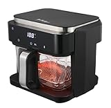 Healthy Choice 6.5L Glass Digital Air Fryer with High-End Touch Panel, Food-Grade Tempered Glass Basket, 10 Presets, Manual & Defrost Modes, Temp Range 65°C–200°C - Black