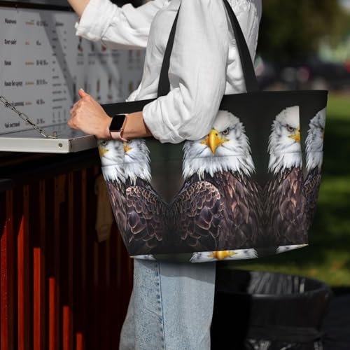 Sacs à main décontractés grande capacité avec motif aigle blanc