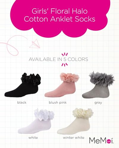 MeMoi Girls' Floral Halo Cotton Anklet Socks2