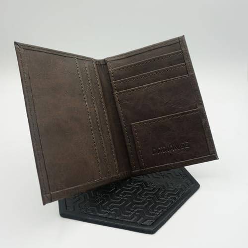 Slim minimalist wallet RFID blocking credit card holder for mens front pocket bifold leather business card holder organizer pocket (brown)3