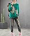 YESNO Women Casual Loose Printed Sweatshirt Plus Size Pullover Tops Crew Neck Long Sleeve WX7 (M, EG7 Green)
