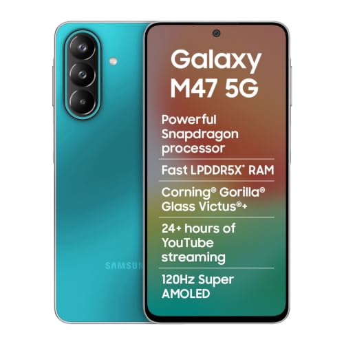 Samsung Galaxy M47 5G (Blaze Blue, 8GB RAM, 128GB Storage)| Power...