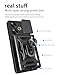 CNPUTAO Case for Oppo A5 Pro 5G with Tempered Glass Screen Protector,Sliding Camera Window, Kickstand, Shock-Proof Anti-Scratch Dual-Layer Phone Cover,Rose Gold
