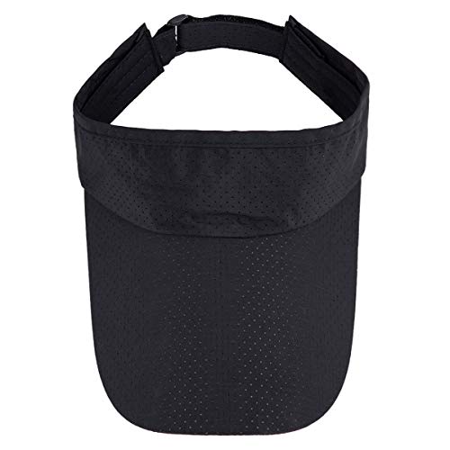 Moonsix Sun Visor Cap For Man For Woman, Outdoor Sport Cap Wide Brim Adjustable Visor Golf Hat, Black #TOP1