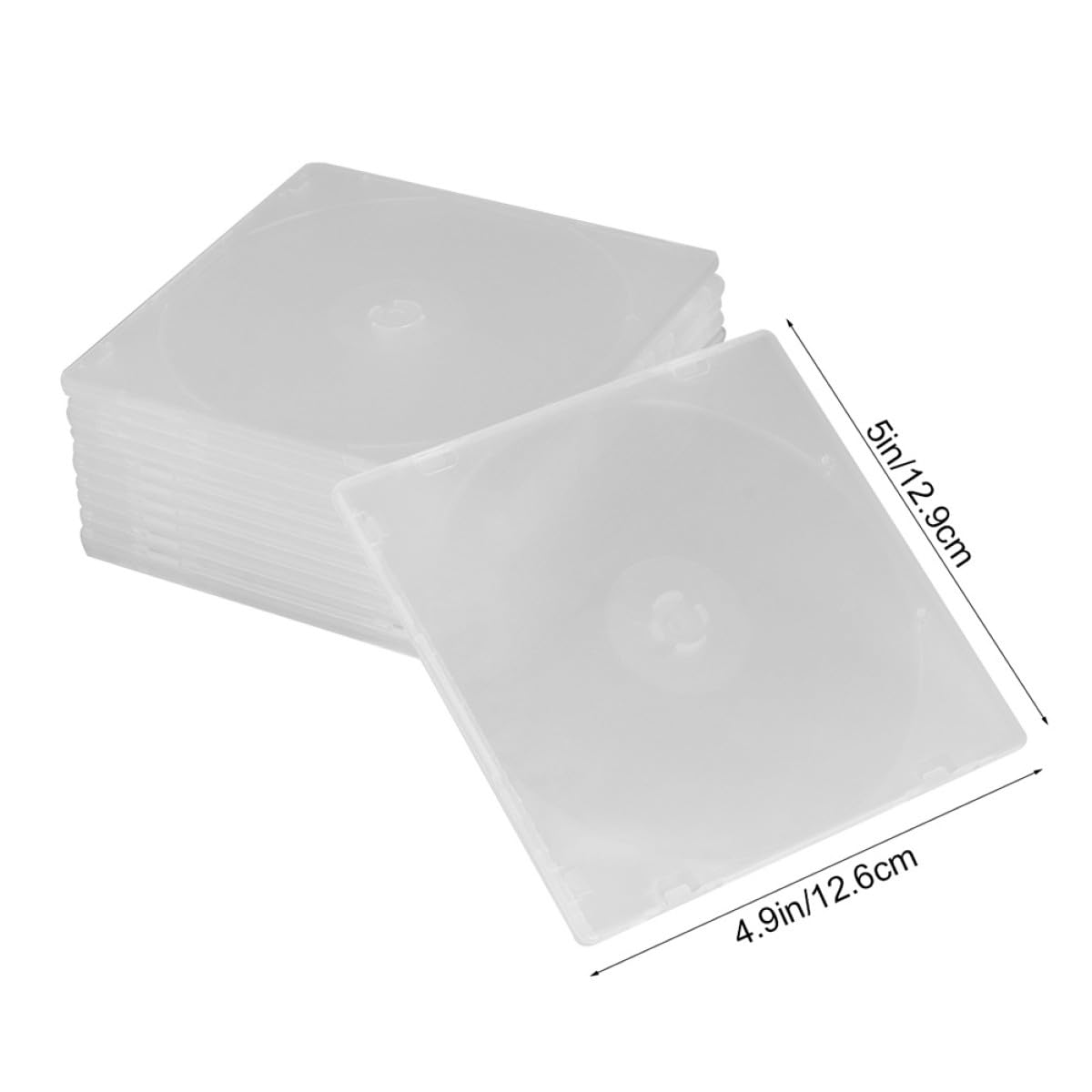 20 Pezzi Custodie per CD Ultra Sottili in Plastica Bianca con Pellicola Trasparente per Protezione e Conservazione Singola Disco, per Casa e Cinema