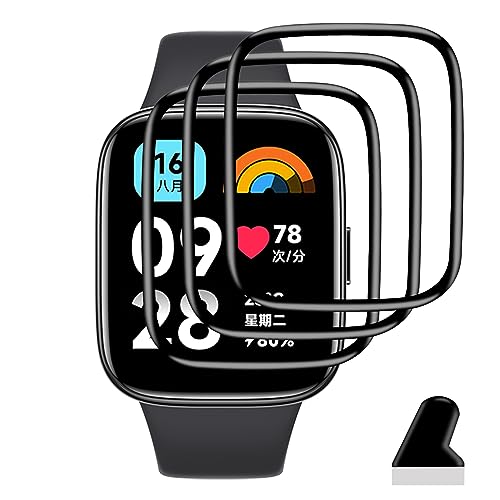 �y3���Z�b�g�z �Ή� Xiaomi Redmi Watch 3 Active �t�B���� 3�� PET������ �Y�f�@�� �����ߗ� �p Redmi Watch 3 Active �ی�t�B���� 3D�ȖʃJ�o�[ �p Xiaomi watch 3 active �t��