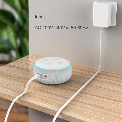 Image of 15W Charger Adapter 12V Compatible for Amazon Alexa Echo Dot (3rd gen & 4th gen & 5th gen,Echo Dot with Clock, Echo Show 5, and Fire TV Cube