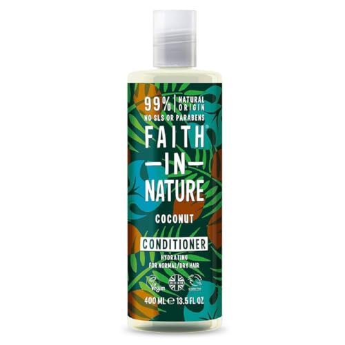 Faith In Nature Natural Coconut Conditioner, Hydrating, Vegan and Cruelty Free, No SLS or Parabens, Normal to Dry Hair, 400 ml