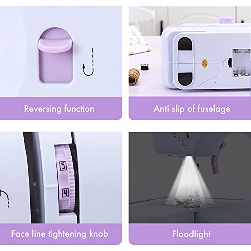 Goyappin Portable Sewing Machine Mini Household Sewing Machine For Beginners Multifunctional Electric Crafting Machine 12 Built-In Stitches With Multi-Use Accessory Set For Home Sewing, Beginners, Kids #TOP6