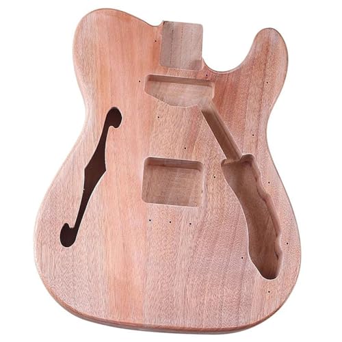 Unfinished Guitar Body Electric Guitar Body Okoume Wood F Hole Barrel DIY Part