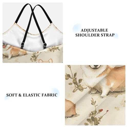 Girl's One Piece Swimsuit Corgi Red Flower A Beach Bathing Swimwear3