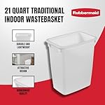 Rubbermaid 21 Quart Traditional Open Top Waste Basket Indoor Trash Bin Container for Bathrooms and Other Indoor Spaces, White - Image 2