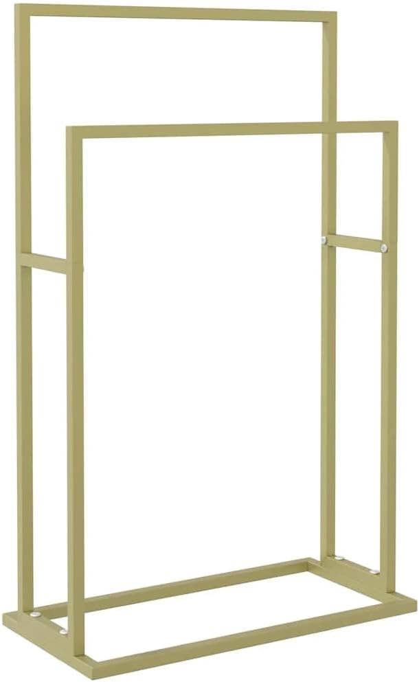 vidaXL Towel Rack Gold Iron Medium Towel Rack Rectangular Modern