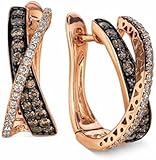 BLUE HEAVEN JEWELS 2.00 Ct Round Cut Chocolate as well as White Diamond Crisscross Hoop Huggie Earrings For Girls &amp; Women's 14K Rose Gold Plated 100% Satisfaction Guaranteed. Return or exchange any kind of order within 30 days. Products is smaller sized than what shows up in picture. Picture bigger to reveal information. 100% Satisfaction Guaranteed. Return or exchange any type of order within 30 days.