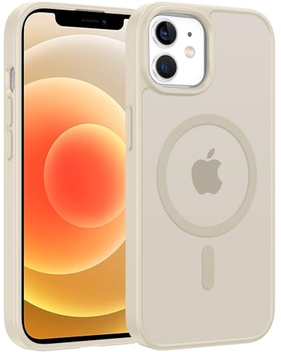 Image of FNTCASE for iPhone 12 Phone Case: for iPhone 12 Pro Magnetic Matte Textured Military Grade Drop Protection Translucent Cell Cover - Slim Durable Shockproof Protective Bumper
