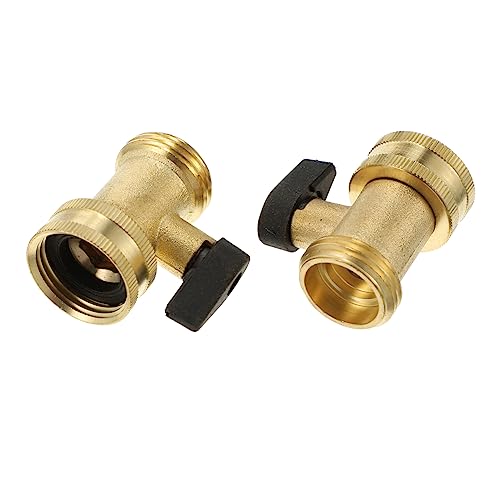 SOPOTUTU 2 Piezas Válvula de Bola de Latón para Jardín Conector de Manguera con Cierre Rápido Sin Fugas de Usar y Ajustar Accesorio para Mangueras de Jardín