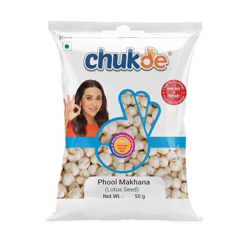 Image of Chukde Roasted Phool Makhana - Fox Nuts - 200 Gram (100 Gm x 2) Low-Calorie, Rich in Protein, Antioxidants, and Heart-Healthy Snack. Ideal for Sabzi, Kheer, Pilaf, and Curries.