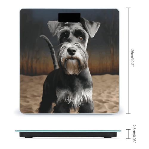 Báscula digital para baño Animal Schnauzer 26x26 cm miniatura 2