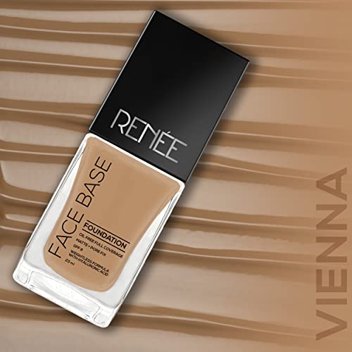 Image of RENEE Face Base Liquid Foundation - Vienna, 23ml | Enriched with Hyaluronic Acid & Vitamin E, Provides SPF 8 Protection, Weightless, Long-lasting Matte Finish