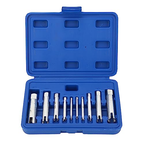 10Pcs Broken Tap Extractor Set - HSS 6542 Stripped Thread Tap Removal Tool Kit (M4-M22) - 3 & 4 Claw Design with Square Drive Head for Machinist Metalworking