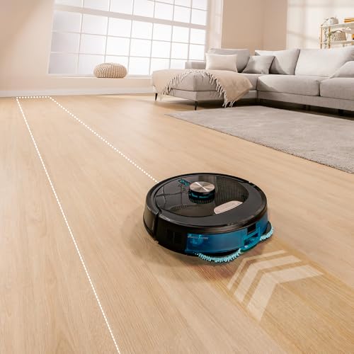 Cecotec Robot Aspirateur et Laveur de Sols avec IA Conga M100 Spin AI. Intelligence Artificielle, 20000Pa, Brosse en Silicone Anti-enchevêtrement, Mopas Rotatives, Autonomie jusqu'à 220 m², App 3.0