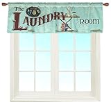 EZ.enjoy Laundry Room Window Curtain Valance Rod Pocket for Laundry Decorative 58 X 18 Inches