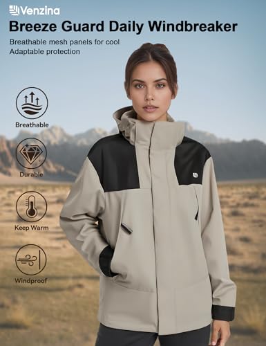 Image of Venzina Women's 3-in-1 Thermal Jacket I Windproof & Water-Resistant Graphene Heating Winter CoatFleece-Lined Jacket for Hiking, Camping, Skiing & Daily CommuteFashion-Forward Outdoor Wear