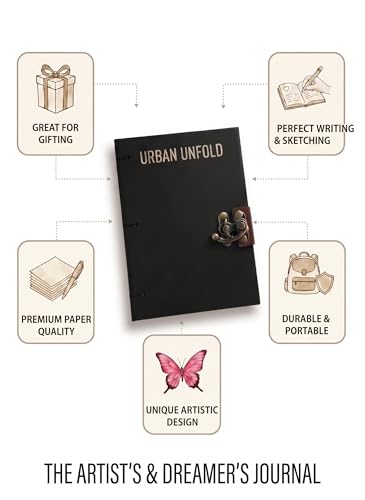 Image of Aesthetic Anime Girl Hardcover Personal Journal - A5 Handmade Diary with Antique Metal Lock, 200 Unruled Pages for Creative Writing & Sketching - Gift for Teens & Artists