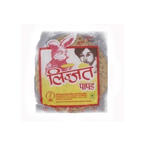 Lijjat Punjabi Indian Papad - Traditional Handmade - 3 packages of 7 oz Cover