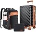 Velaybor 3 Piece Luggage Set with Travel Backpack, 20” PC Hardside Suitcase with Spinner Wheels, Flight Approved Carry On Luggage with YKK Zippers & TSA Lock