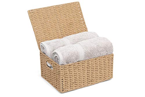 Miniatura 7 de Arpan Cesta De Almacenamiento Con Tapa De Papel Natural Tamaño Grande