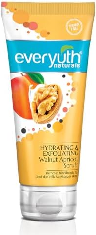 Everyuth Naturals Hydrating & Exfoliating Walnut Apricot Scrub|Removes Blackheads & Moisturizes|With Walnut Shell Particles & Apricot|For Oily, Dry, Normal, Combination & Sensitive Skin - 100gm