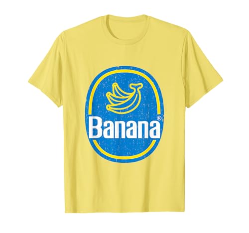 Yellow Banana Sticker Fruit Lazy DIY Easy Halloween Costume T-Shirt