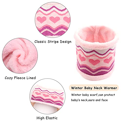 Winter Kids Hat Scarf Glove Set Knit Fleece Lined Beanie Neck Warmer Mittens for Toddler Boys Girls 3-8 Years3