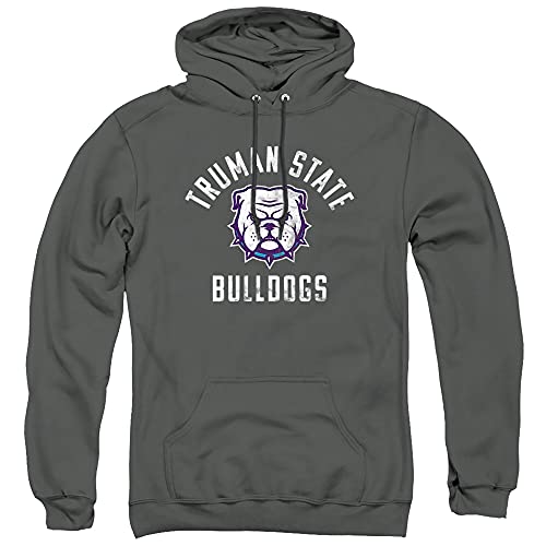 Truman State University Official Bulldogs Logo Unisex Adult Pull-Over Hoodie,Charcoal, X-Large