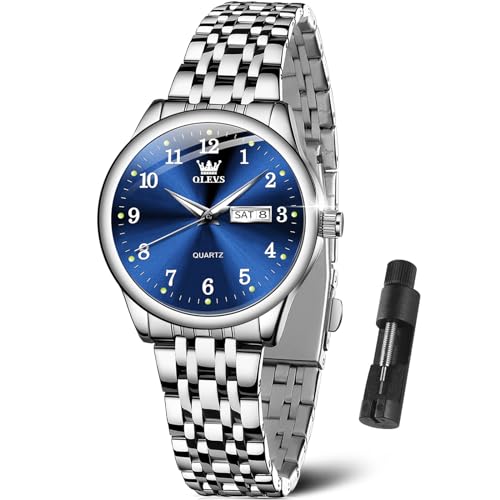 OLEVS Small Women Watch Blue Dial
