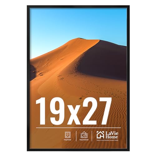 LaVie Home 19x27 Picture Frame for Wall Display 19x27 Black Picture Frame with HD Plexiglas 19 x 27 Poster Frame 1 Pack Display Frame for Vertical or Horizontal Classic Collection