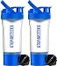 Classic Protein Mixer Shaker Bottle (24-Ounce Bottle) with Twist and Lock Protein Box Storage - Flip Cap and Tapered Spout - by Utopia Home (Blue and White)