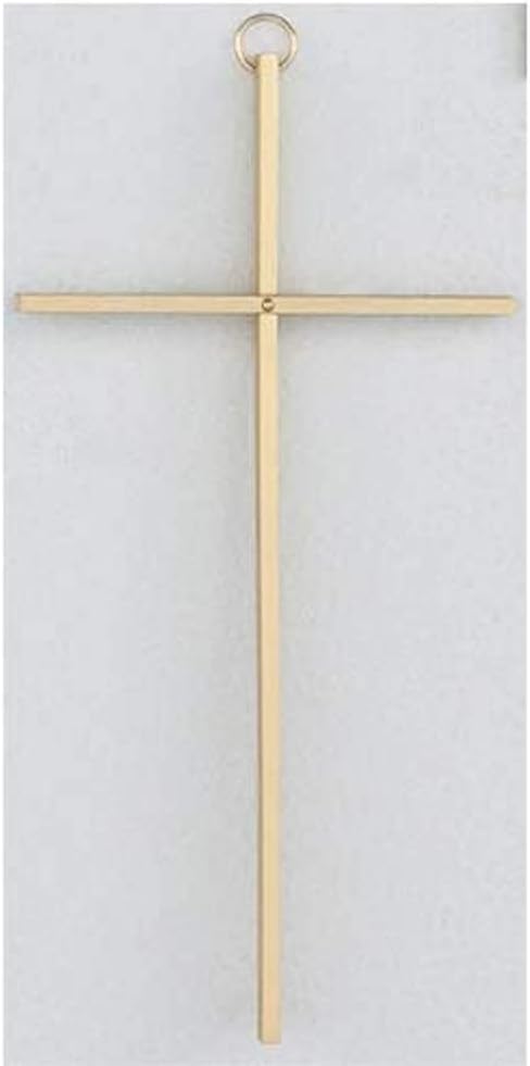 WALL CRUCIFIX- 10" PLAIN SOLID BRASS CROSS.