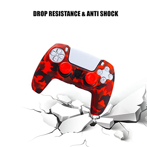 Image of Silicone Skin for PS5, Anti-Slip Shell Cover Case with 10 Joystick Grips for PlayStation 5 Controller