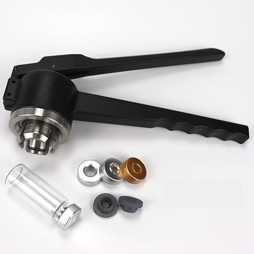 Glass Vial Crimper 13mm 15mm 20mm Vials Sealing Machine Cap Capper Bottle Crimping Capping Tools(Pure Al Capper,15mm)