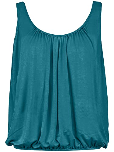 Love My Fashions® Women’s Vest Top Sleeveless Round Scoop Neck Tank Bubble Hem Straps Summer Vest Tops for Women UK Teal