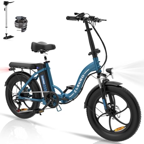 Elekgo Bicicleta Eléctrica, 20 3.0 Fat Tire Bici Eléctrica Plegable Con Motor De 250w, 36v 12ah Batería Extraíble, Asistencia De Pedal, 7-Velocidades Bicicleta Montaña Ebike Para Unisex Adulto Elekgo Bicicleta Eléctrica, 20 3.0 Fat Tire Bici Eléctrica Plegable Con Motor De 250w, 36v 12ah Batería Extraíble, Asistencia De Pedal, 7-Velocidades Bicicleta Montaña Ebike Para Unisex Adulto