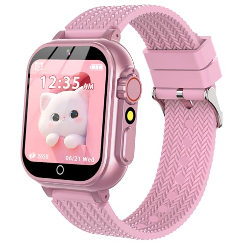clleylise Kids Smart Watch for Kids, Smartwatch with HD Touchscreen 32 Games Camera Music Player Alarm, Watch for Boys Girls Toys Birthday Gifts for 4-13 Years (Pink)