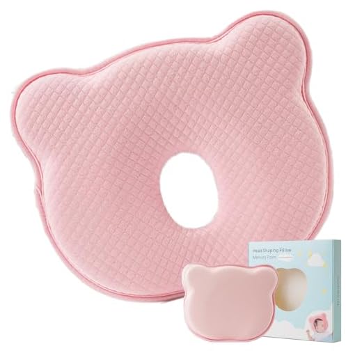 XSYKJGS Cojín para bebé, almohada para bebé contra cabeza plana, 100 % algodón, almohada para bebé deformación de la cabeza, almohada de espuma viscoelástica para recién nacidos con funda de almohada