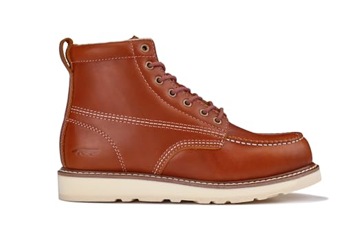 Image of Golden Fox Work Boots 6 inch Men's Moc Toe Wedge Comfortable Boot for Construction
