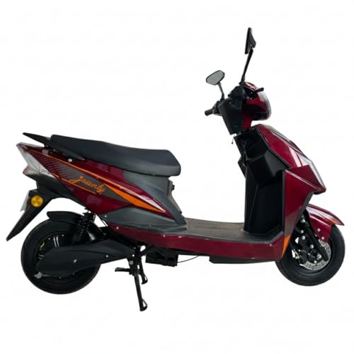 Image of AMO Electric Scooter Jaunty L Double Light Lead Acid Low Speed -25kmph Range - 65 Km Non RTO in Red with Portable Charger Ex-Showroom