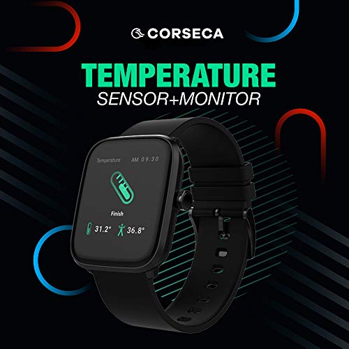 Image of Corseca Fittex Plus Bluetooth Smart Watch (1 Week Battery Life Compatible with Android 5.1 iOS 10.0 Wireless IP68), Black, Large (DMW6095)